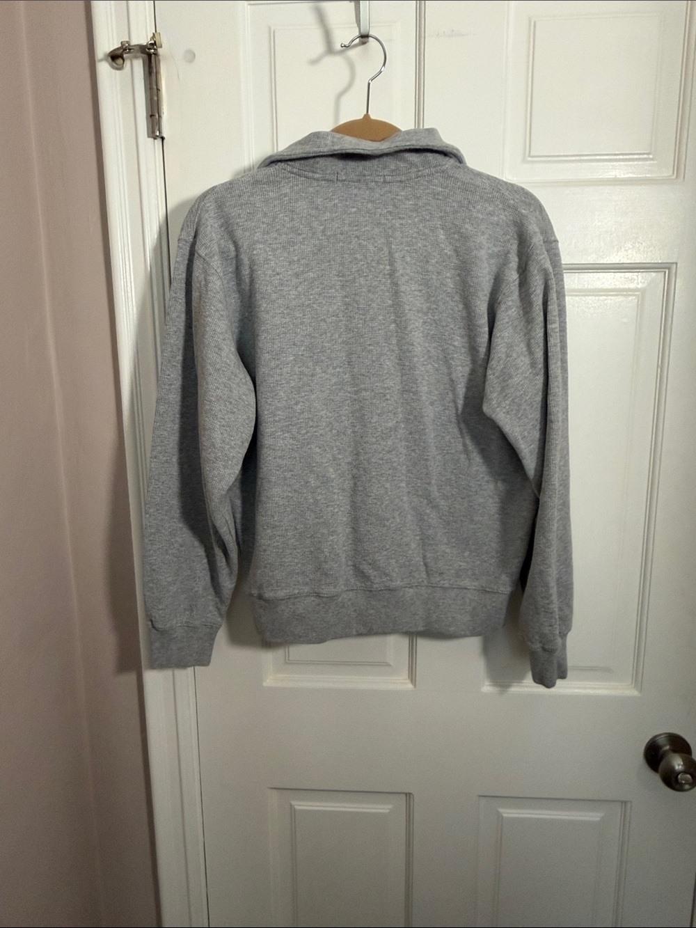 Brandy Melville Light Gray Quarter-Zip Long Sleeve Pullover - Picture 3 of 3